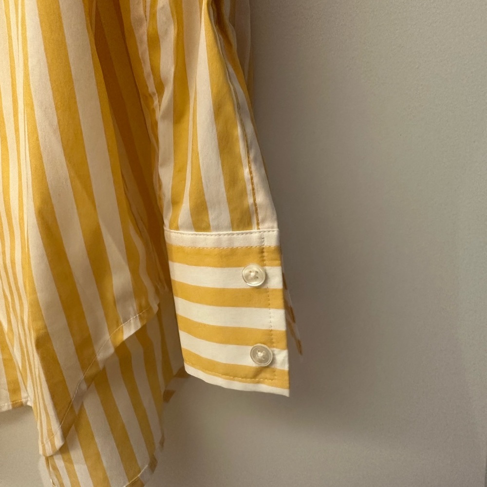 AYR Yellow and White Striped Button Down Shirt - Picture 3 of 3